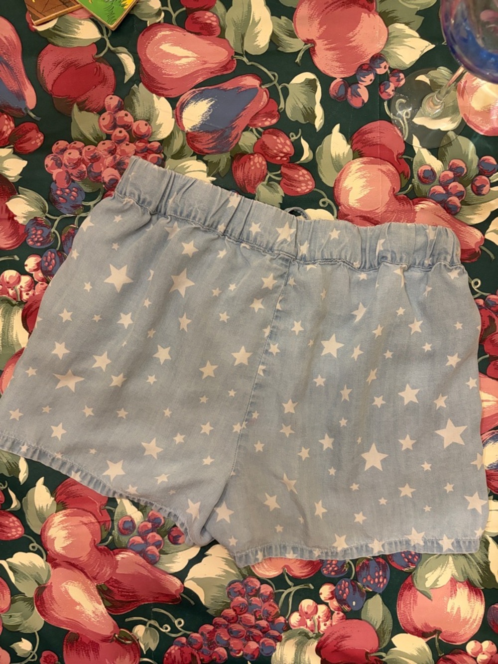 Splendid Tencel Light Blue Star-Print Drawstring Shorts - Picture 3 of 5